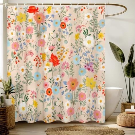 Zuhanyfüggöny bohem stílusú modern – poliészter, nyomtatott minta, logó nyomtatása, testreszabás elérhető