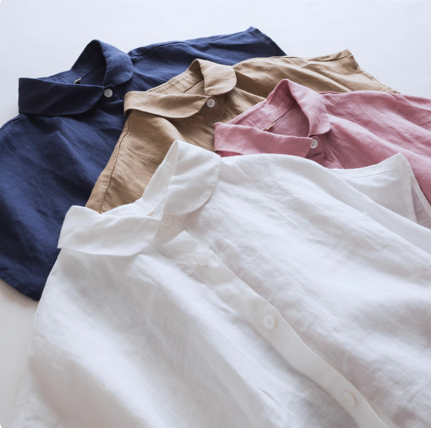 Csíkos lenvászon rövidujjú ing, alapvető, kényelmes stílus, 95%+ len tartalom