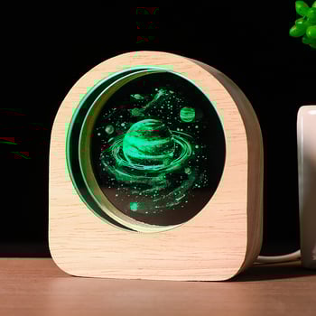 Светеща кристална сфера от бял кристал, 3D вътрешно гравиране със звездна нощ, настолно украшение в подаръчна кутия