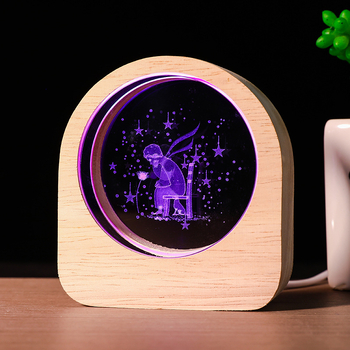 Светеща кристална сфера от бял кристал, 3D вътрешно гравиране със звездна нощ, настолно украшение в подаръчна кутия