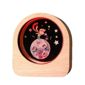 Светеща кристална сфера от бял кристал, 3D вътрешно гравиране със звездна нощ, настолно украшение в подаръчна кутия