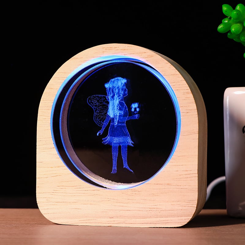 Светеща кристална сфера от бял кристал, 3D вътрешно гравиране със звездна нощ, настолно украшение в подаръчна кутия