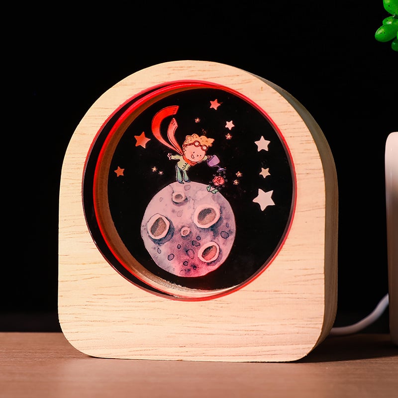 Светеща кристална сфера от бял кристал, 3D вътрешно гравиране със звездна нощ, настолно украшение в подаръчна кутия