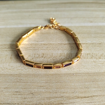 Réz geometriai karkötő, uniszex INS stílus, elektroplattált felülettel