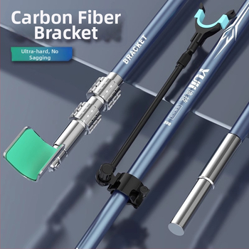 Externý prenosný karbonový vežový držiak na rybárske prúty s viacnásobnou rotáciou