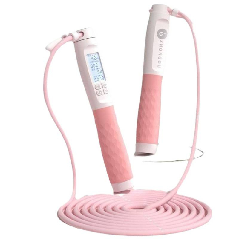 Intelligens elektronikus számoló ugrókötél, kettős mód (vezeték nélküli és vezetékes), súlyozott kötél, 2 mm-es kábel, edzéshez