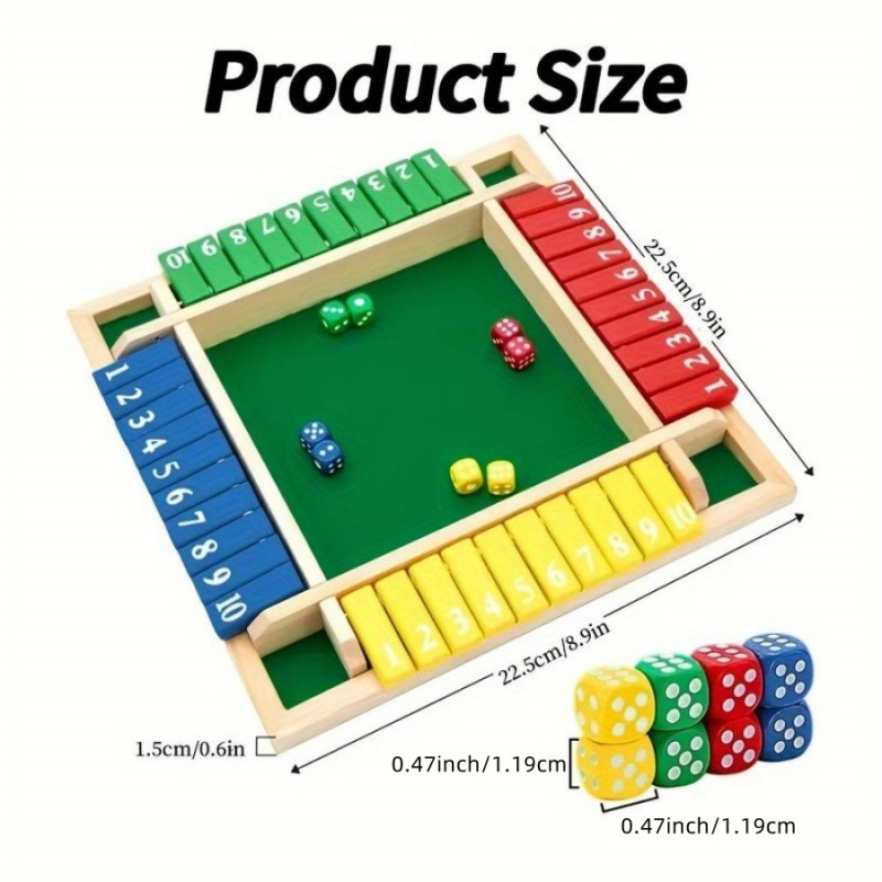 Fából készült ivójáték négyoldalas flip-kártyákkal beltéri használatra — család és barátok, blisteres csomagolás, 15–35 éveseknek