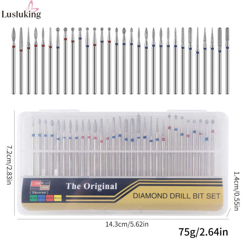 30 darabos emery csiszolófej készlet körömápoláshoz — előkészítésre és polírozásra, kompatibilis körömdrill-le