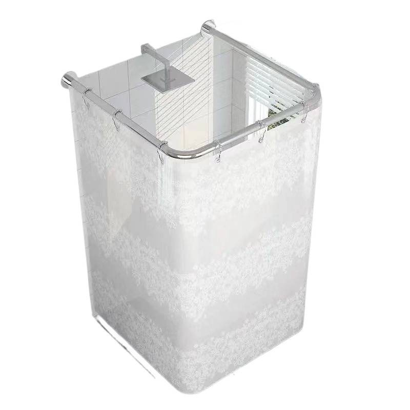 Fúrás nélküli U-alakú zuhanyfüggöny, poliészter, vízálló és szigetelt