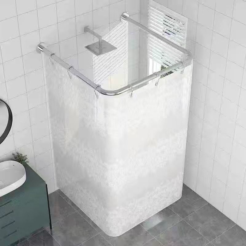 Fúrás nélküli U-alakú zuhanyfüggöny, poliészter, vízálló és szigetelt