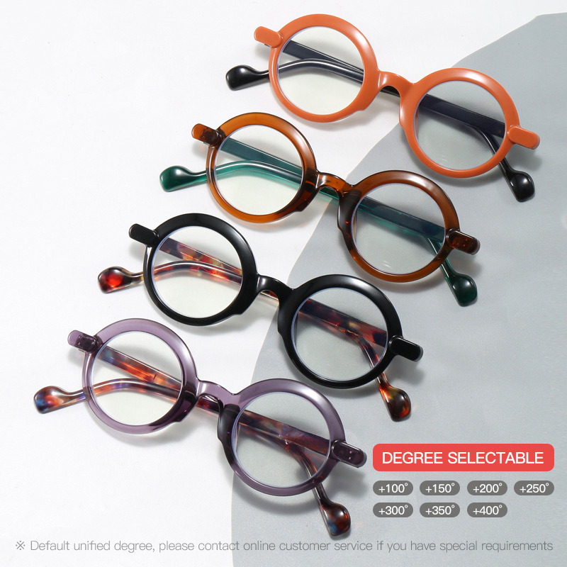 Olvasószemüveg kékfény elleni védelemmel, kerek keret, teljes keret, lencsék Pcs, retro irodalmi retro stílus