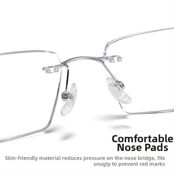 Időseknek készült keret nélküli olvasó szemüveg, AC lencsék, anti-kék fény, sugárzás elleni védelem, myopia támogatás