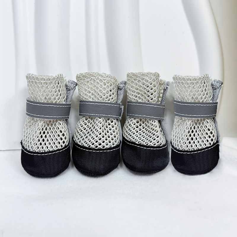 Oldalnyílásos kutya cipő, lélegző háló, csúszásmentes talp, fényvisszaverő csík, modell QY003