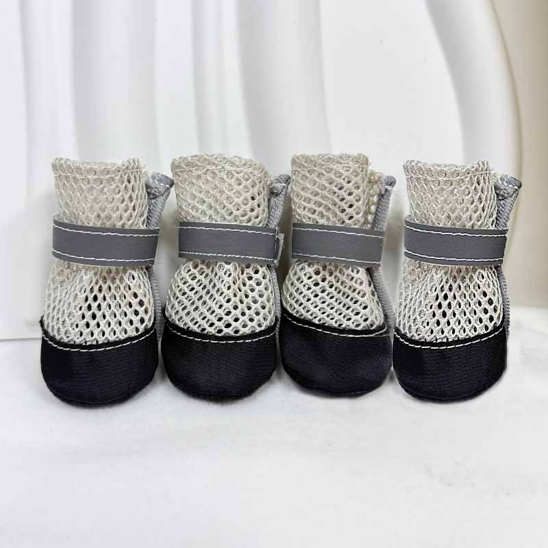 Oldalnyílásos kutya cipő, lélegző háló, csúszásmentes talp, fényvisszaverő csík, modell QY003