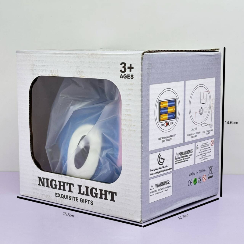 Настолна нощна лампа с 3D мультяшен дизайн на кукла, батерийно захранване, читателска лампа, креативна настолна лампа