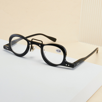 Presbiópiás olvasó szemüveg, női retro macska-szem stílusban, teljes keret, lencsék gyantából, aszferikusak, ütésállóak, keret PC, kompatibil dioptriás lencsékkel