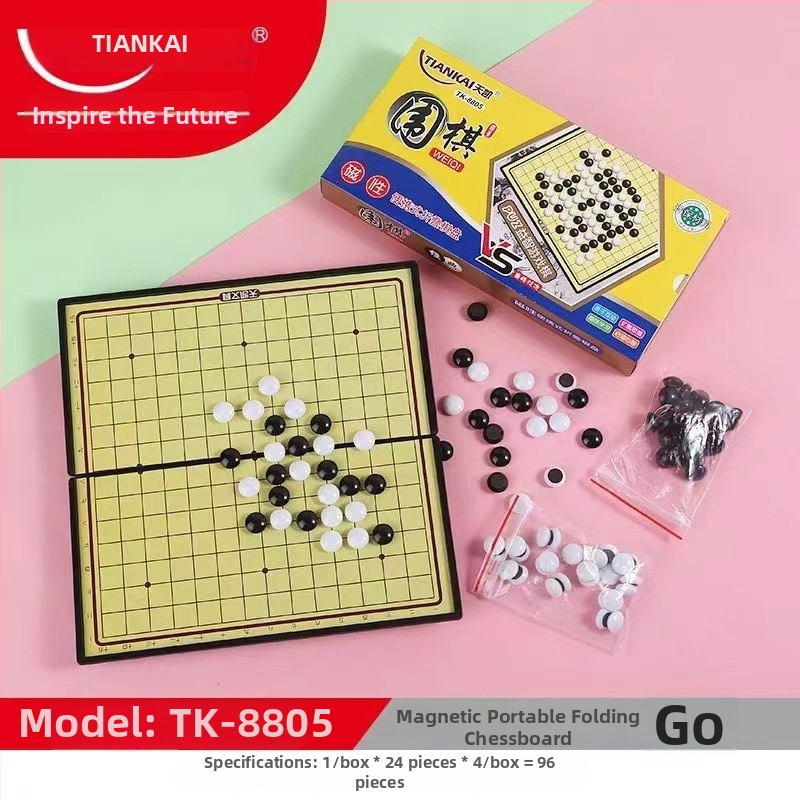 Mágneses Gomoku szett - hordozható oktatási puzzle, PVC anyag, 7-14 éveseknek