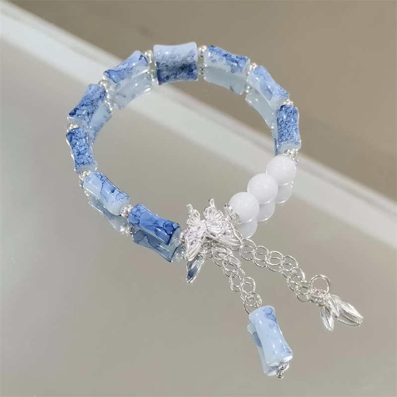 Kézzel készített üveggyöngy karkötő pillangó- és zodiákmotívumokkal, uniszex, természetes stílus, utazási ajándék, nyár 2024