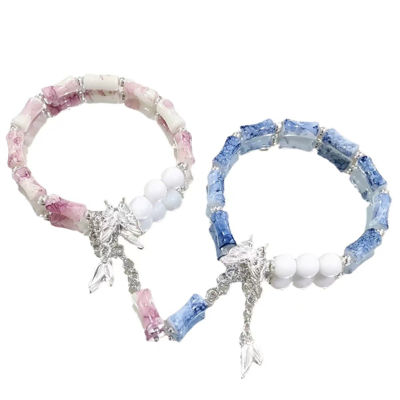 Kézzel készített üveggyöngy karkötő pillangó- és zodiákmotívumokkal, uniszex, természetes stílus, utazási ajándék, nyár 2024