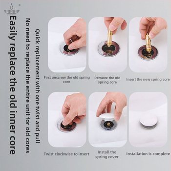 Réz alapú rugós szeleptok mosdó és lefolyó – univerzális, CE tanúsítvány, rugós működés, telepítés elérhető, Tanúsítvány száma: M.2024.206.C99407