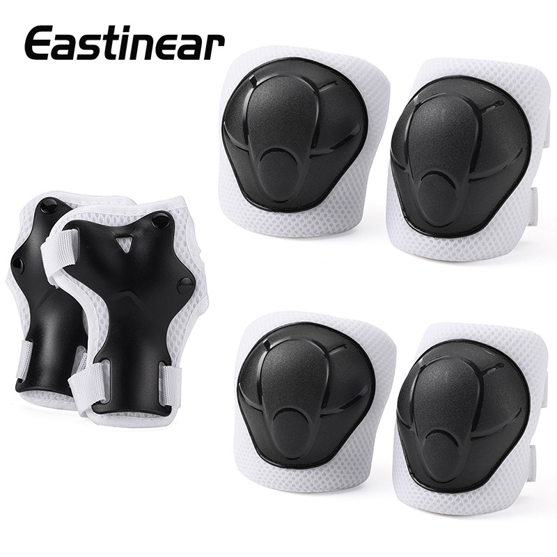 Felnőtt és gyermekek számára készült sportvédő készlet, csukló-, könyök- és térdvédőkkel; EVA hab és PP héj; universális méret; alkalmas görkorcsolyázásra, görkorizásra és skateboardozásra