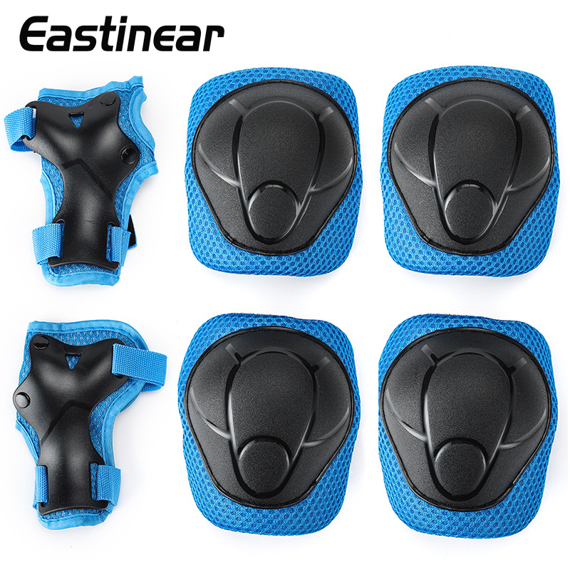 Felnőtt és gyermekek számára készült sportvédő készlet, csukló-, könyök- és térdvédőkkel; EVA hab és PP héj; universális méret; alkalmas görkorcsolyázásra, görkorizásra és skateboardozásra