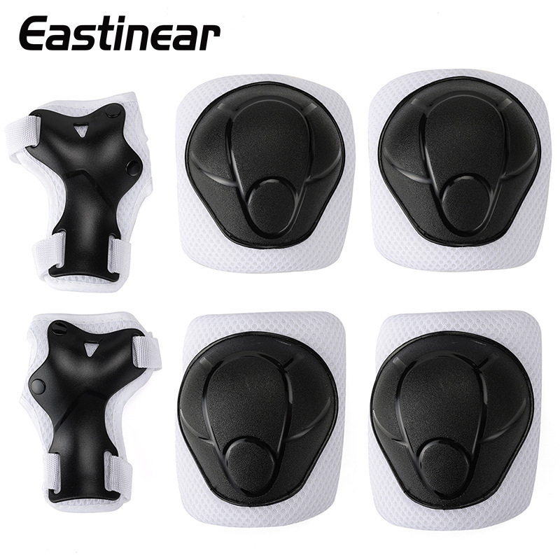 Felnőtt és gyermekek számára készült sportvédő készlet, csukló-, könyök- és térdvédőkkel; EVA hab és PP héj; universális méret; alkalmas görkorcsolyázásra, görkorizásra és skateboardozásra