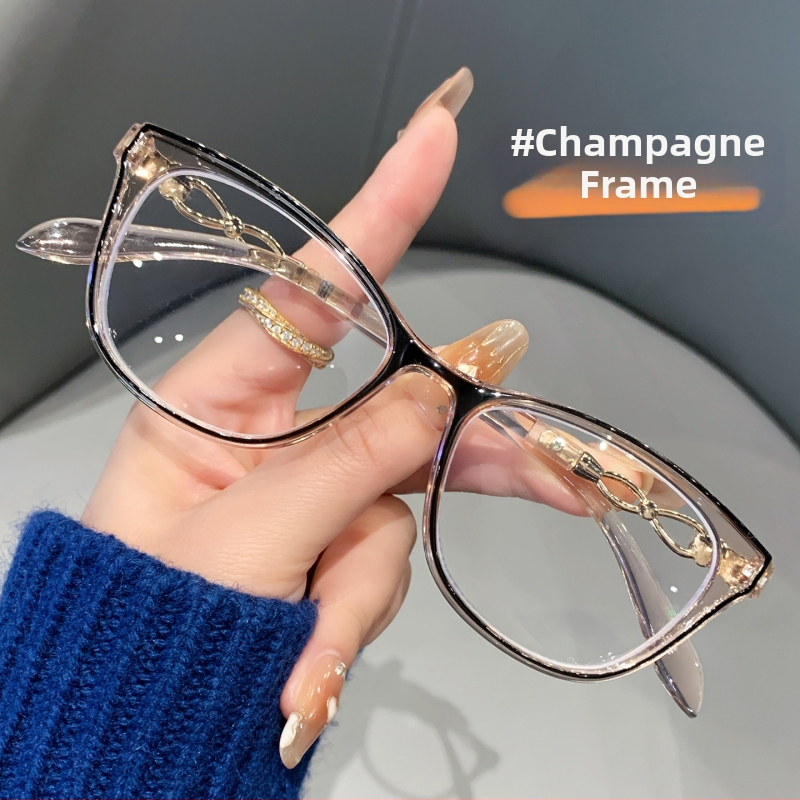 Női olvasó szemüveg, anti-kék fény, átlátszó cat-eye keret, egyfókuszú lencsék, vintázs irodalmi stílus