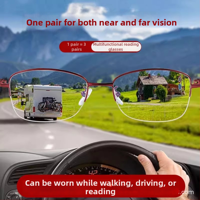 Női fotokróm olvasó szemüveg, anti-fog, multifokális lencsékkel és kékfény-védelemmel