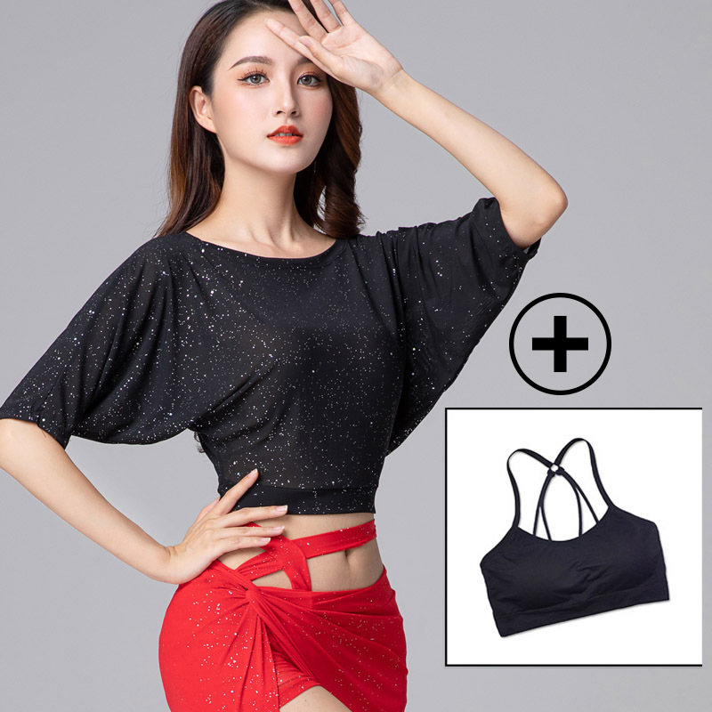 Belly Dance hálós top – Poliészter, Női, félhosszú ujjú, Chong Dance (Márka: Chong Dance; Anyag: Poliészter; Nem: Nő; Ujj hossz: Félhosszú; Szezon: Tavasz 2023)