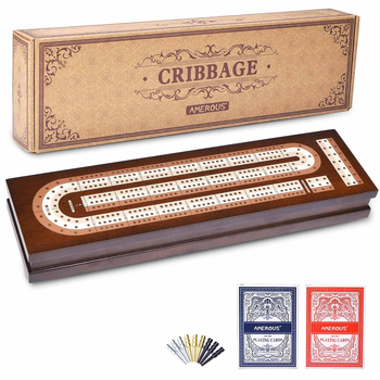 Cribbage táblás társasjáték készlet – fa, pontozó funkcióval, családi összejövetelekhez