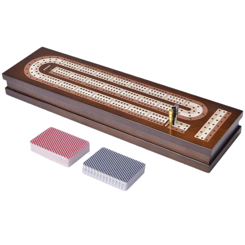 Cribbage táblás társasjáték készlet – fa, pontozó funkcióval, családi összejövetelekhez