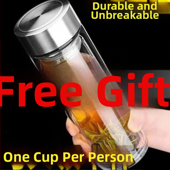 Čajová pohár z borosilikátového skla so slamkou, odolný voči pádu, jednovrstvý, prenosný