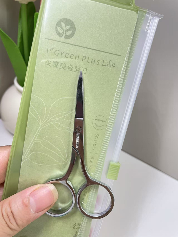 Rozsdamentes acélból készült szemöldök-formázó olló, szemöldök- és műszempillák formázására, sminkeszköz kezdőknek