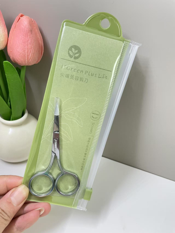 Rozsdamentes acélból készült szemöldök-formázó olló, szemöldök- és műszempillák formázására, sminkeszköz kezdőknek