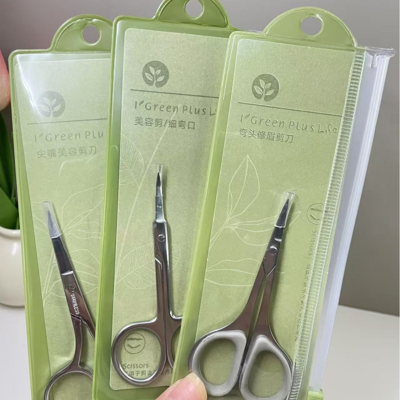 Rozsdamentes acélból készült szemöldök-formázó olló, szemöldök- és műszempillák formázására, sminkeszköz kezdőknek