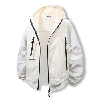 Cămașă cu glugă UV UPF50+, uscare rapidă, pentru exterior, cu fermoar și buzunare laterale