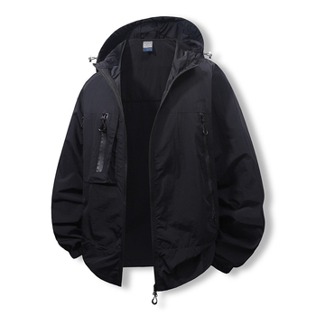 Cămașă cu glugă UV UPF50+, uscare rapidă, pentru exterior, cu fermoar și buzunare laterale