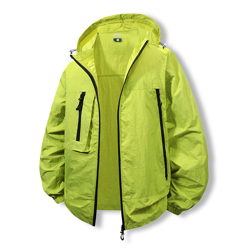 Cămașă cu glugă UV UPF50+, uscare rapidă, pentru exterior, cu fermoar și buzunare laterale