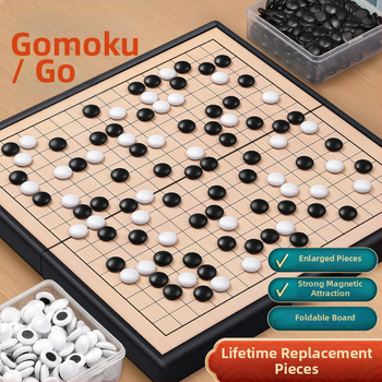 Magnetski Go i Gomoku skup za djecu — prijenosna standardna šahovska ploča s magnetskim figuricama