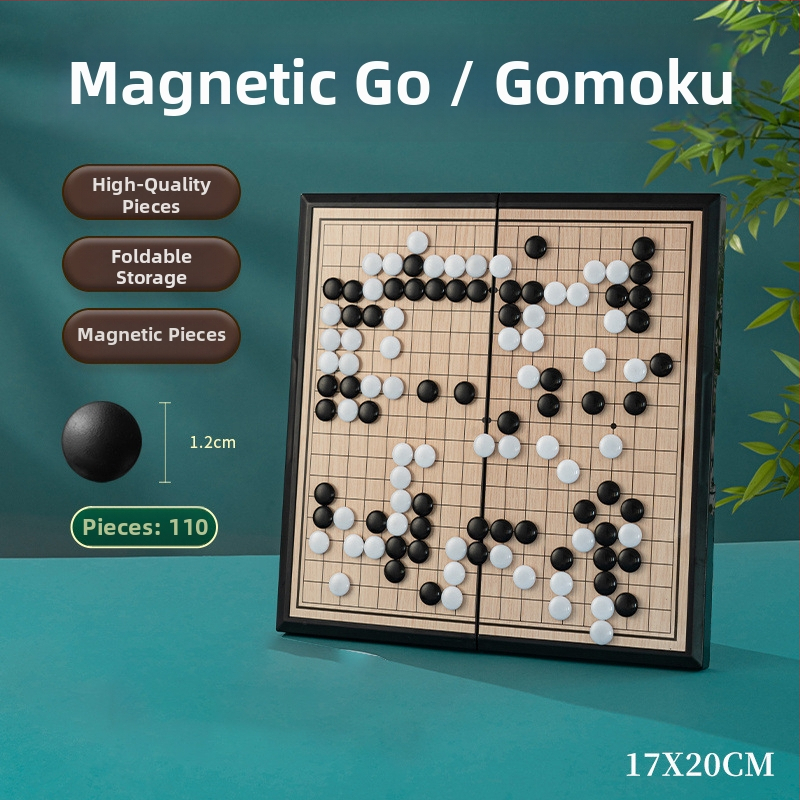 Magnetski Go i Gomoku skup za djecu — prijenosna standardna šahovska ploča s magnetskim figuricama