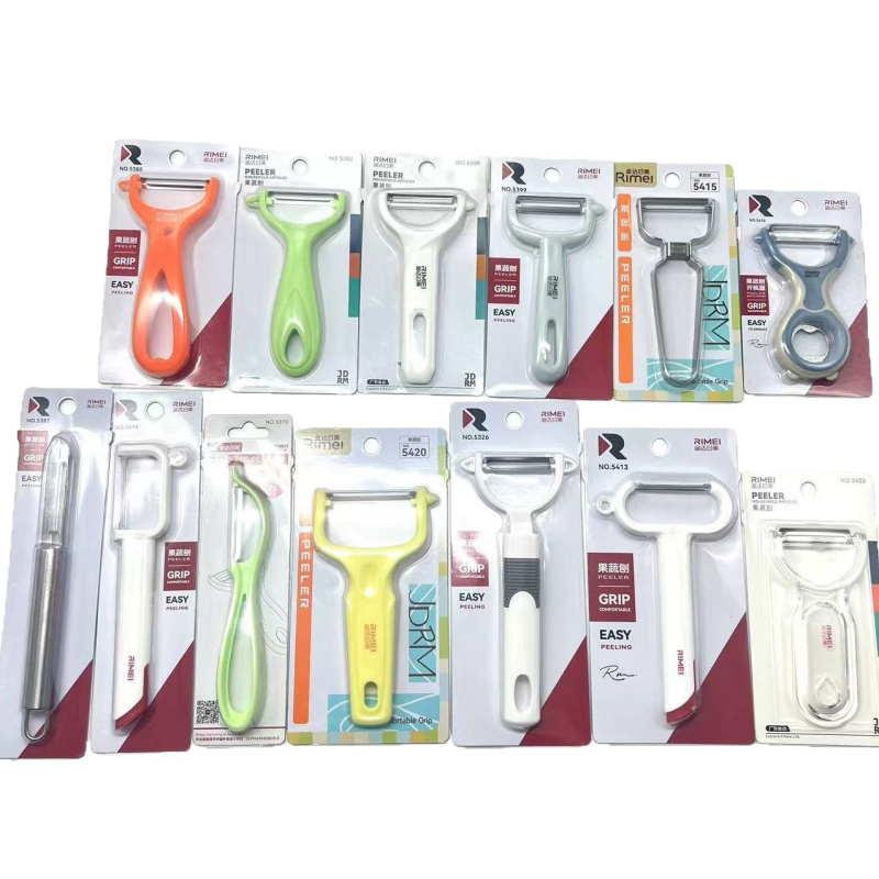 Hámozó zöldség- és gyümölcsök számára – rozsdamentes acél penge, műanyag nyél; sokfunkciós, három az egyben; 2021 nyarán debütált