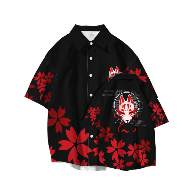 3D-s digitális nyomtatású póló, 95%+ poliészter, rövid ujjú, rever gallér