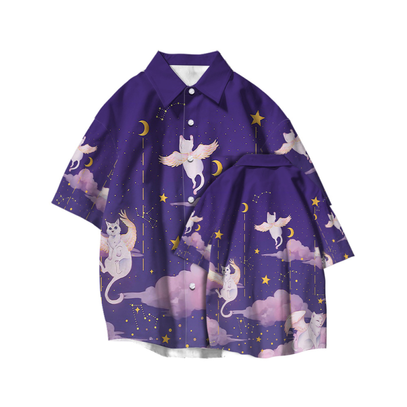 3D-s digitális nyomtatású póló, 95%+ poliészter, rövid ujjú, rever gallér