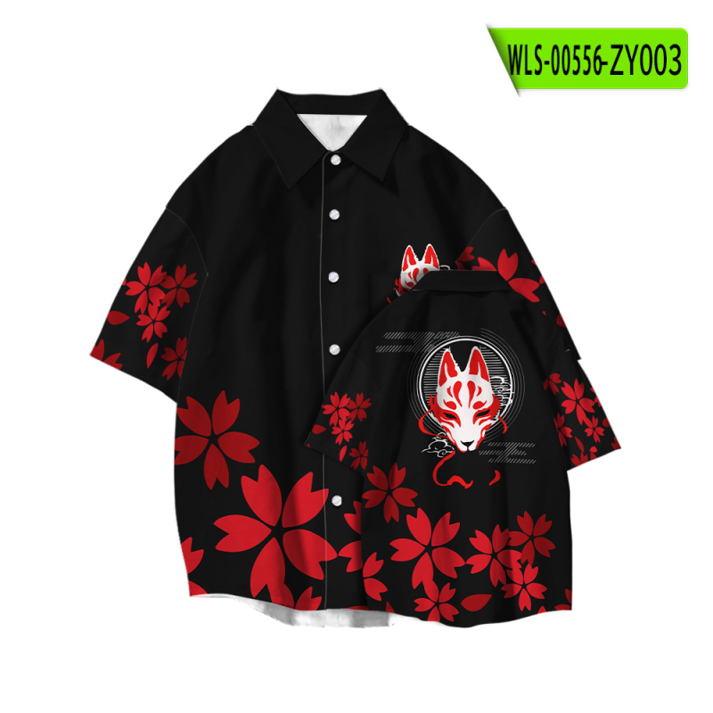 3D-s digitális nyomtatású póló, 95%+ poliészter, rövid ujjú, rever gallér