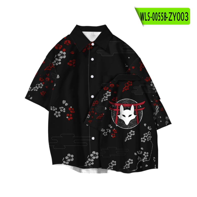 3D-s digitális nyomtatású póló, 95%+ poliészter, rövid ujjú, rever gallér