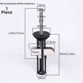 WC ülőke rögzítő készlet, 304 rozsdamentes acélból, anyával és zárócsavarral, expanziós csavar