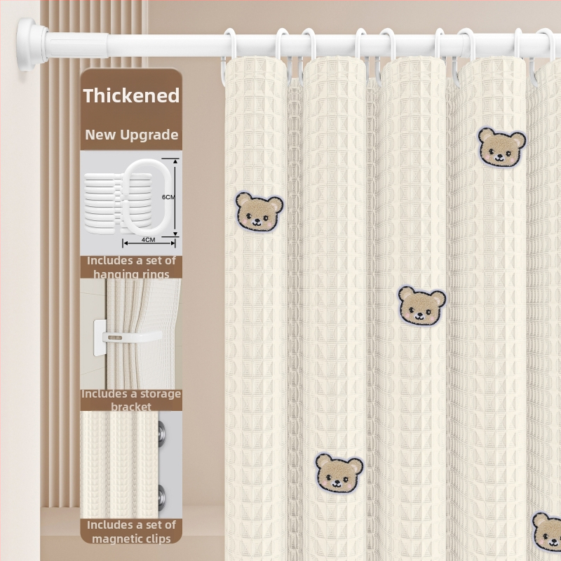 Set sprchových závesov do kúpeľne — Materiál: bavlna a ľan; Štýl: japonský a kórejský; Vzor: 69850; Pôvod: Iné