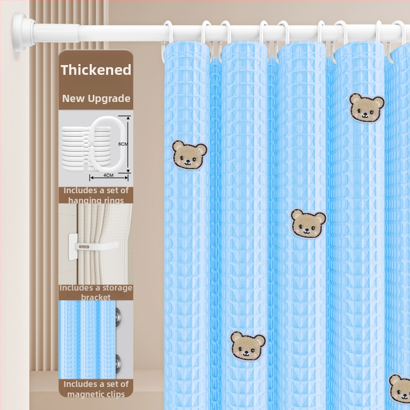 Set sprchových závesov do kúpeľne — Materiál: bavlna a ľan; Štýl: japonský a kórejský; Vzor: 69850; Pôvod: Iné