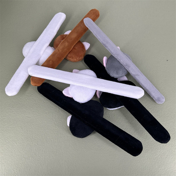 Jucărie din pluș cu pisicuță pentru brățară DIY, îmbrăcare, pluș scurt, umplutură PP bumbac, vârsta 7–14 ani